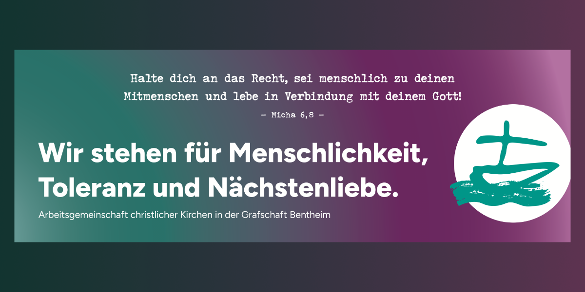 ACK-Banner für Menschlichkeit, Toleranz und Nächstenliebe